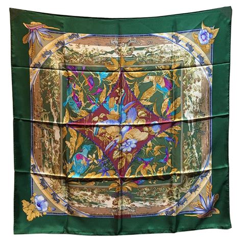 bright green hermes scarf|Hermes cashmere and silk scarf.